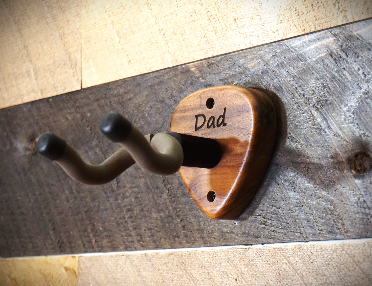 Walnut Guitar Pick Shape Guitar Holder